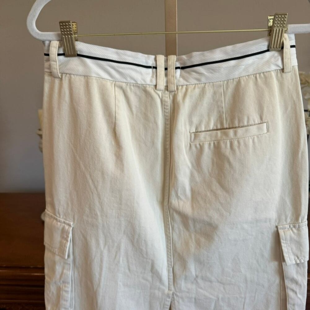 Pistola Cargo Midi Skirt Eggshell White 26 NWT $138 - Picture 5 of 6